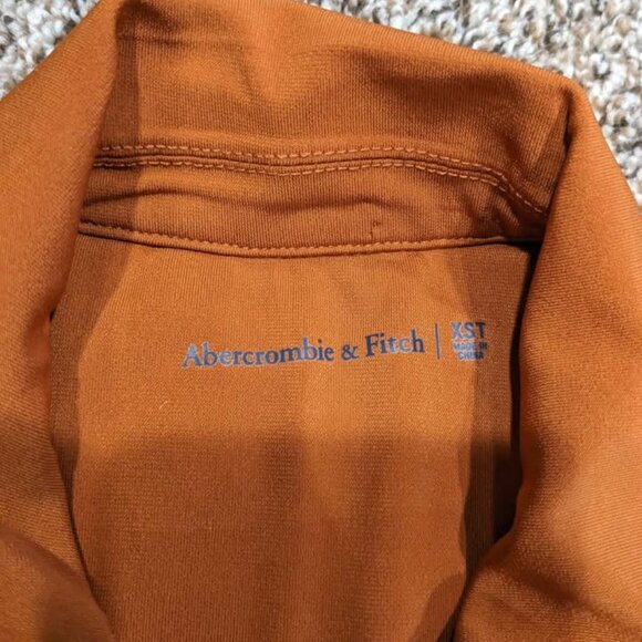 NWT *w/small flaws* Abercrombie and Fitch Button Down Long Sleeve Dress Orange - Picture 3 of 7